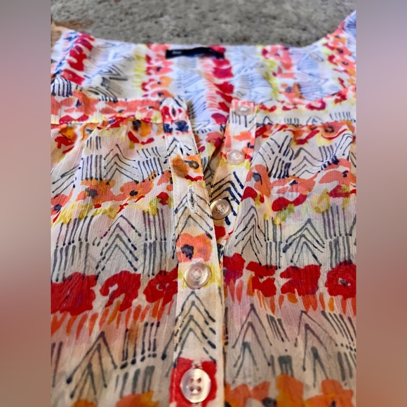 GAP Short Sleeve Floral Blouse Size XL/XXL - Picture 7 of 11